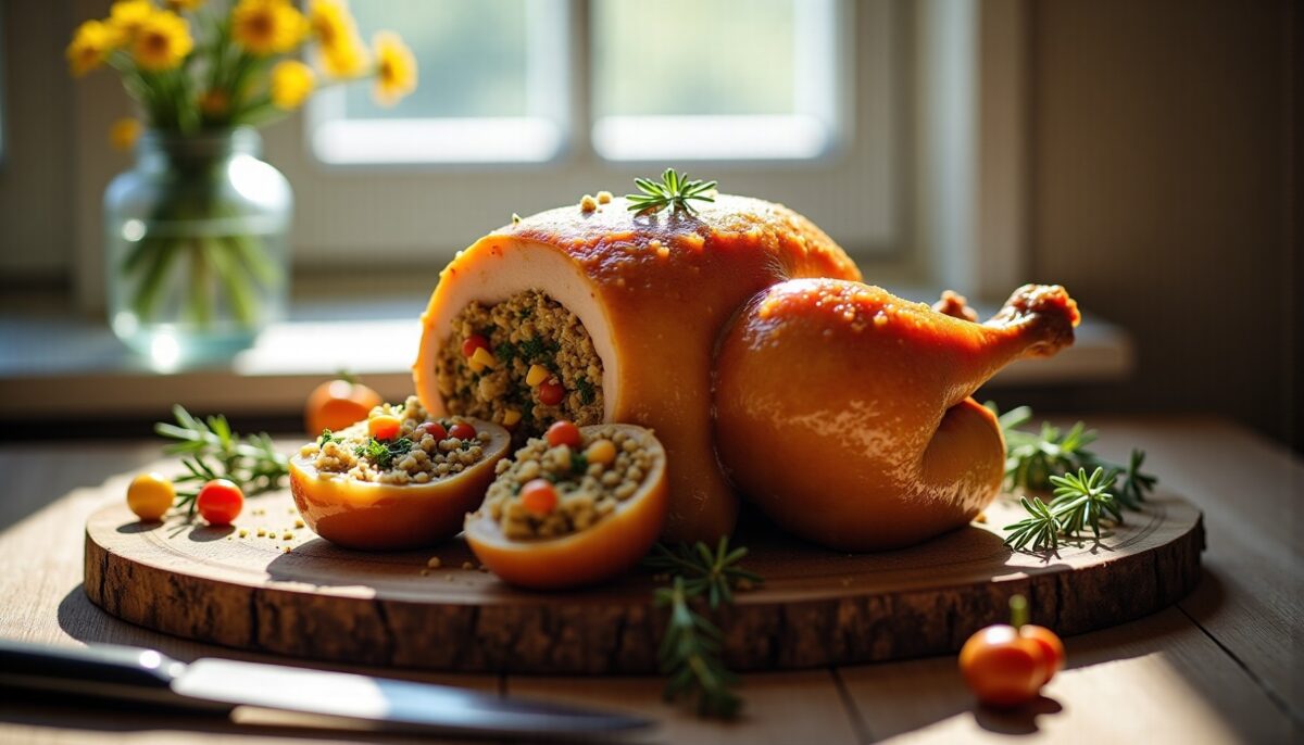 Rôti de chapon farci : astuces simples pour une cuisson idéale et un goût exquis